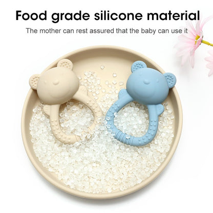 Hot sale cute bear baby rattle  silicone teether 0-1 year toy