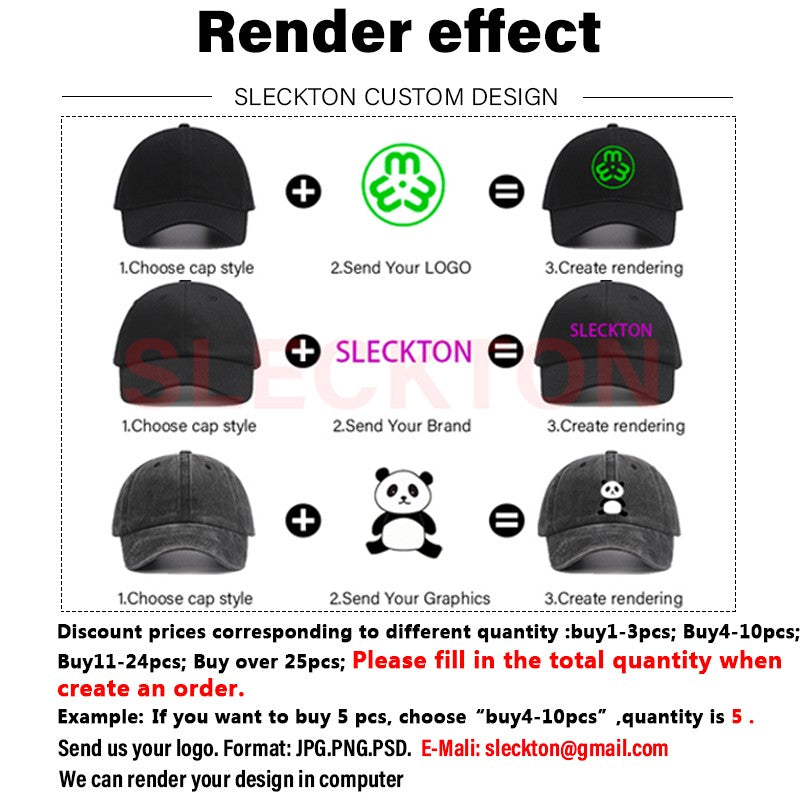 SLECKTON Custom Logo Embroidery Quick-Dry Baseball Cap for Summer Protection Breathable Waterproof Design DIY Picture Print