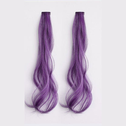 2pcs Cute Colorful Hair Extension One-Piece Seamless Invisible Hairpieces Hair Piece For Kid synthetic Invisible Clip Hair Piece