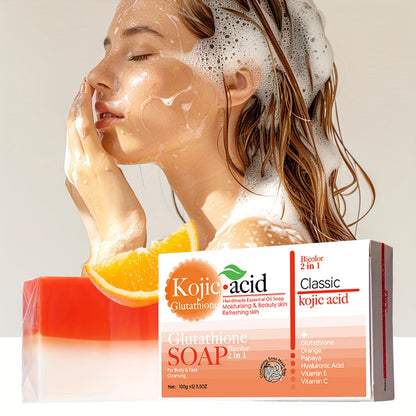 Barra de Sabonete de Mel Orgânico Mais Vendido 100g com Ácido Kójico + Glutationa Anti-Acne Ajuda no Clareamento do Banho e Rosto