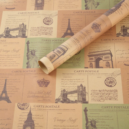 Fold Retro Kraft Gift Wrapping Paper Worldmap Christmas Gift Paper Newspaper Craft Valentine's Day Birthday Gift RegularPaper