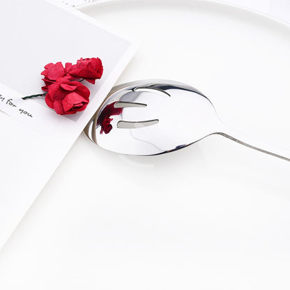 Drmfiy Conjunto de Talheres Pretos de 5/7 Peças para Servir, Utensílios de Jantar, Buffet, Talheres para Catering, Conjunto de Escumadeiras, Colheres, Garfos, Talheres de Prata