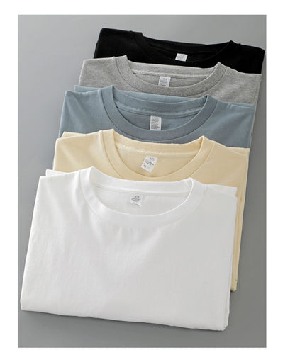 Dukeen 280g Heavyweight Long-Sleeved T-Shirt for Men 100% Cotton Shirts Oversized Solid Color Tops Plain Tees Men's Clothing