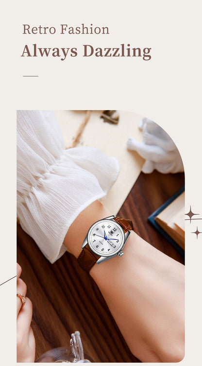 OLEVS Luxury Quartz Watch for Women Elegant Stainless Steel Women's Watches Gifts Waterproof Fashion Trend Simple Ladies Watch