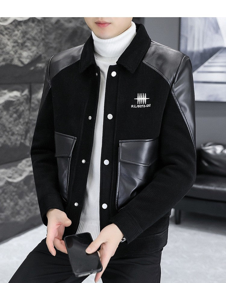 Korean Winter Jacket for Men Thickened and Warm Wool Blends Jacket Casual Business Streetwear Overcoat Social Men Clothing 2023