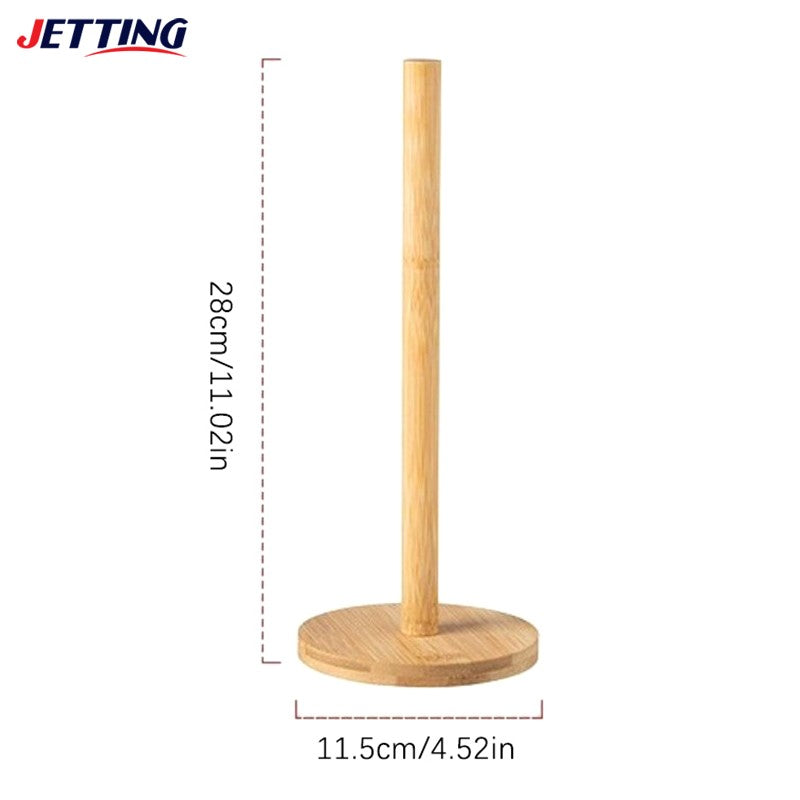Kitchen Wooden Roll Paper Towel Holder Bathroom Tissue Vertical Stand Disposable Paper Pot Kitchen Toilet Storage Accessories