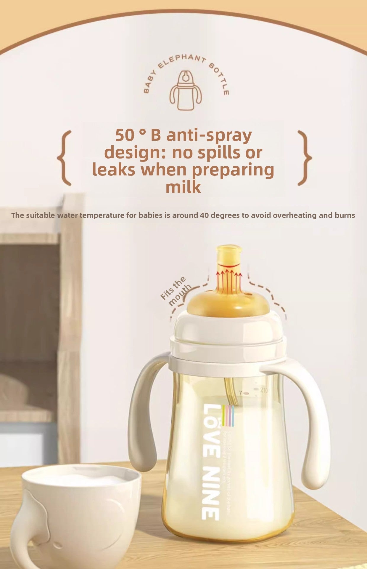 300ML PPSUTemperature-Sensitive Anti-Flatulence Feeding Bottle Baby Straw Cup Drop-Resistant Direct Drink No-Spill Cup1-3Weaning