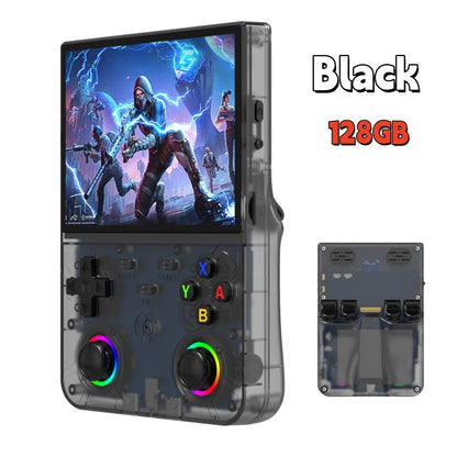 New R36 Ultra X Retro Video Game Console 4.5-inch IPS Screen Linux System 128GB Pre Installed Gaming Portable Handheld Player Li
