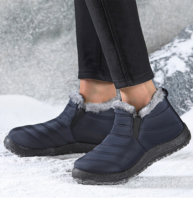 Women Boots Waterproof Winter Boots Fur Shoes Women Slip On Ankle Boots Snow Botas Mujer 2025 Winter Shoes Couple Short Boot