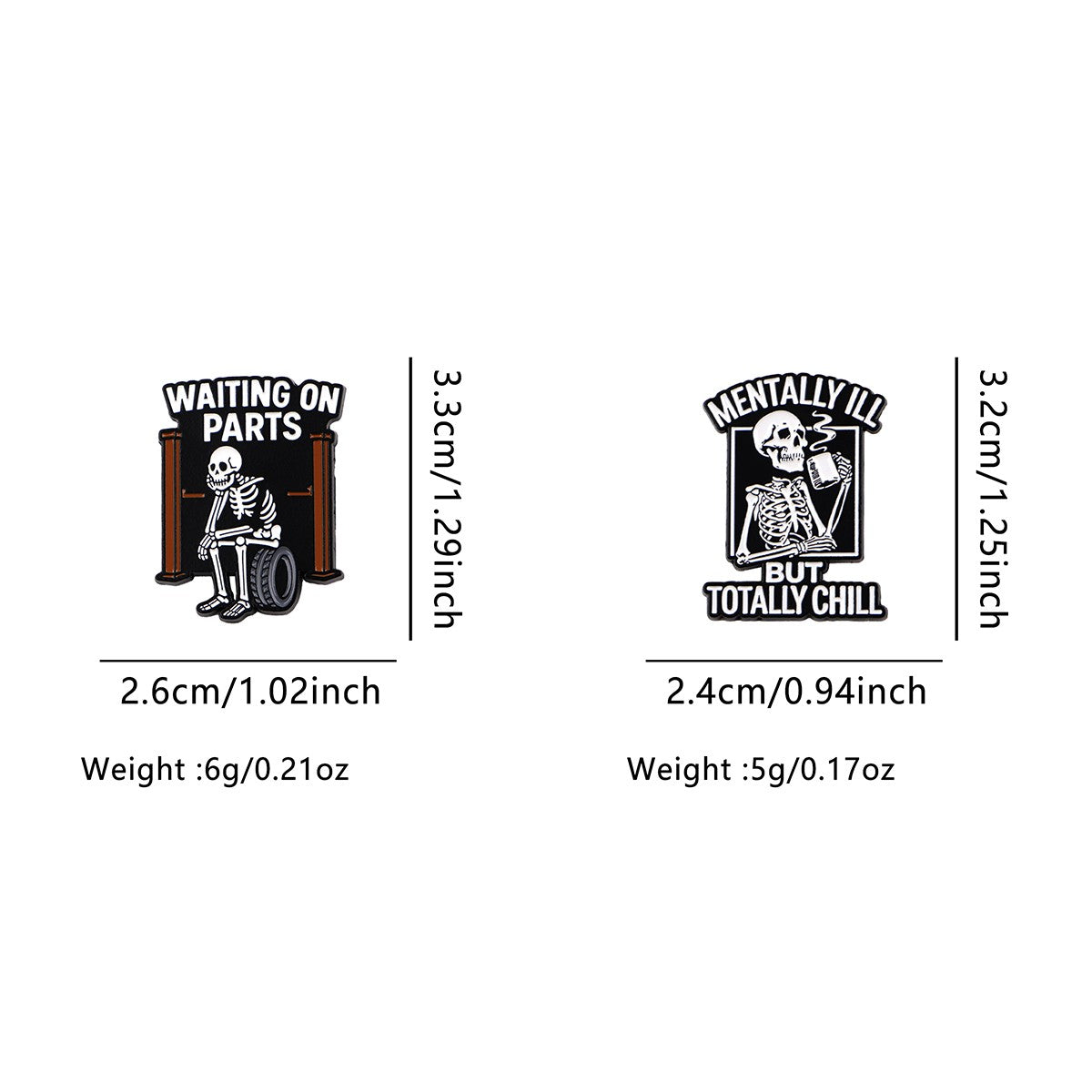MEMENTO MORI Lapel Pins for Backpack Enamel Pin Cool Men Women Brooch for Clothes Briefcase Badges Jewelry Accessories