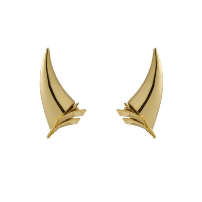 QQ Punk Demon's Horn Metal Headband Hairpins Halloween Party Headdress Cosplay Lucifer Anime Women Men Gold Cosplay Accessories