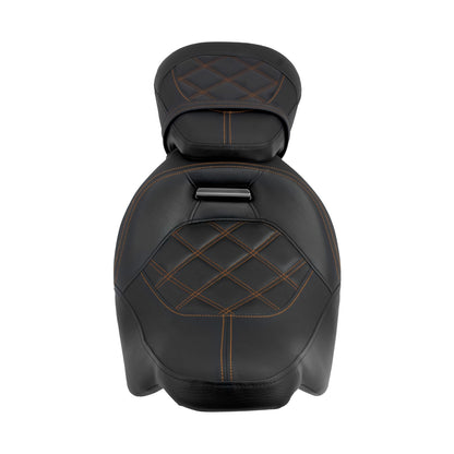 Assento de Motocicleta Duplo Preto Dianteiro Traseiro para Piloto e Passageiro para Harley Touring Road King Street Electra Road Glide 2009-2024
