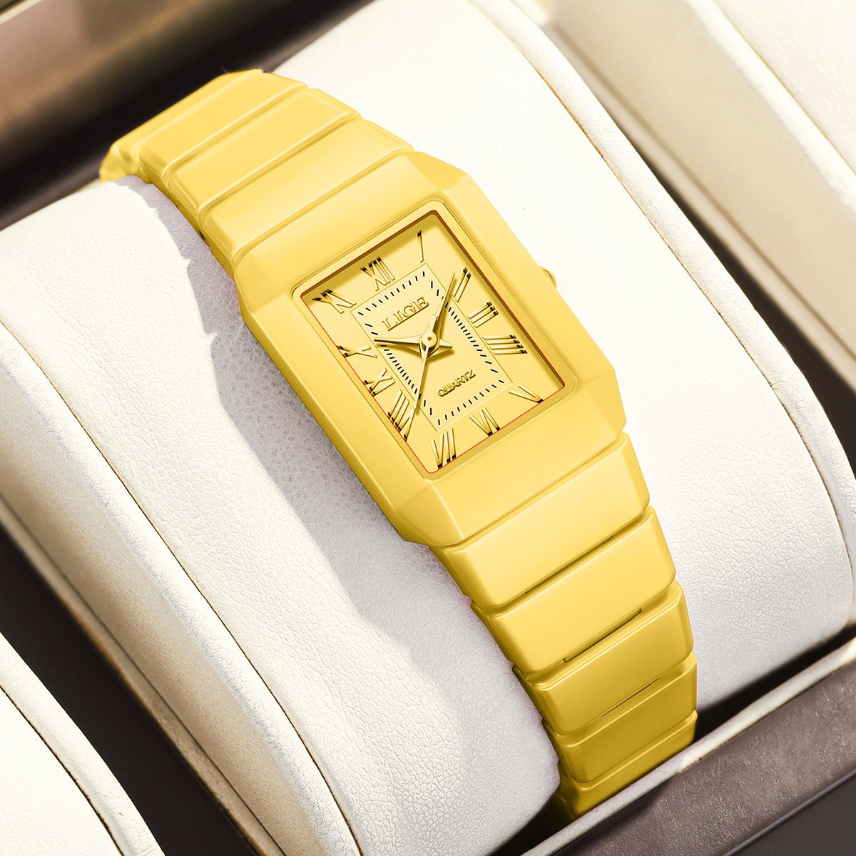 LIGE 2026 Women's Watch ceramic fashion quartz wristwatch elegant waterproof vintage watches ultra-thin Watch for Women reloj