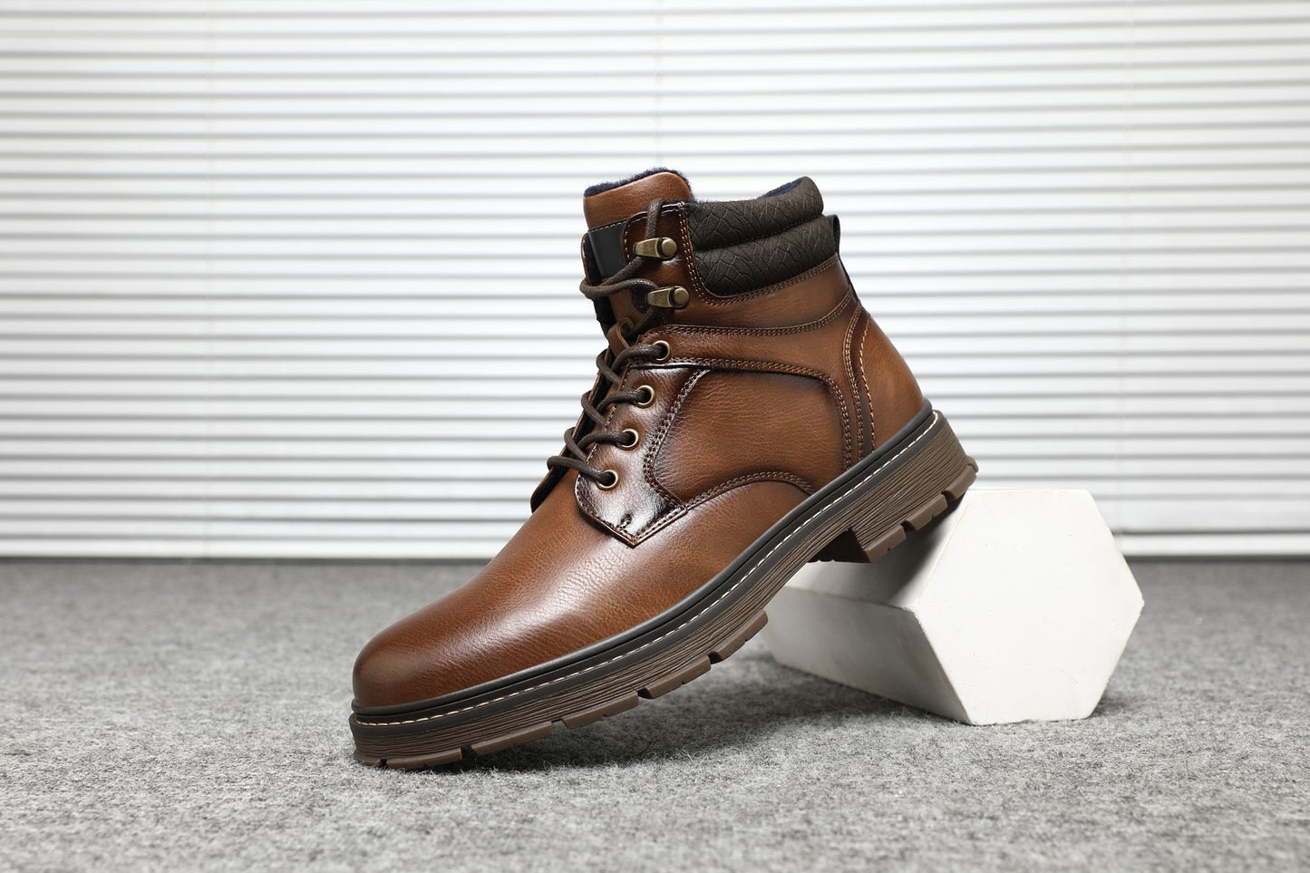 BHKH Botas Masculinas de Inverno da Moda botins Zíper Cadarço Botas de Tornozelo Sapatos Sociais Vintage de Negócios Sapatos Casuais de Couro Para Homens