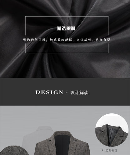 New autumn men business casual suits for middle-aged professionals Slim-fit single suit for men Father's style jacket and shirt