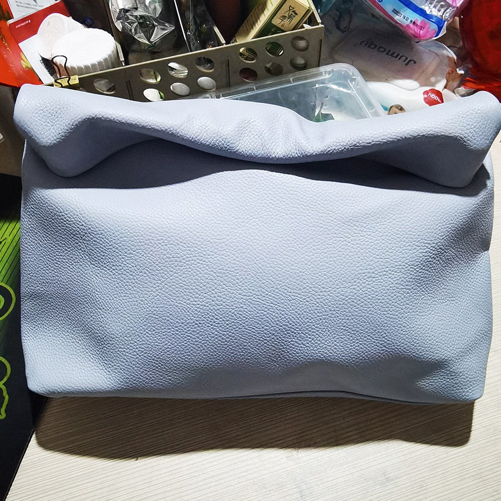 100% genuine leather Cowhide Handbag High Quality Leather Women's Foldable Designer Handbag Simple Magnet Handle Bags