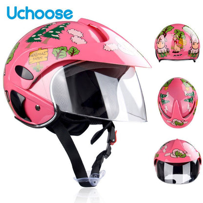 Capacete de segurança infantil com viseira, óculos de proteção embutidos, abafadores de ruído e adesivos refletivos para engenheiro. Capacete de segurança industrial em ABS.