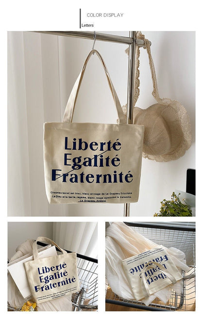 Canvas Women Handbags Shoulder Underarm Bag London Books Print Handbag Large Capacity Ladies Shopping Tote Bag Student Book Bags