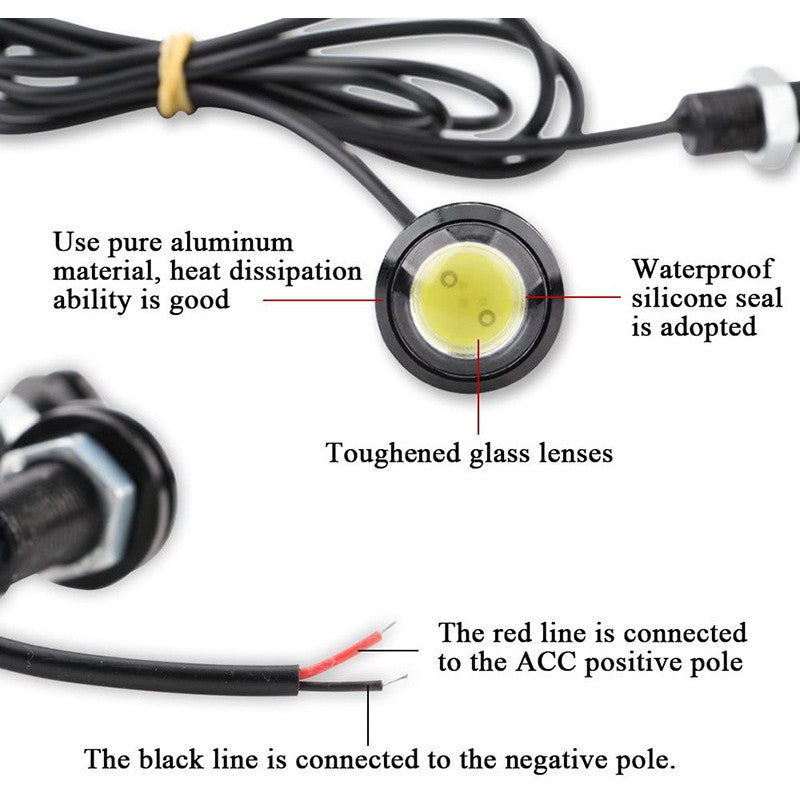 2-10 PCS 23mm 18mm Car Eagle Eye Light DRL LED Daytime Running Lights 12V Motorcycle COB Beads Backup Signal Lamps