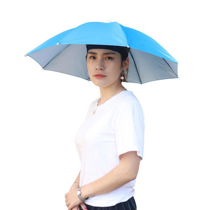 69/95cm Outdoor Portable Rain Umbrella Hat Foldable Fishing Sunshade Headwear Cap Waterproof Camping Fishing Beach Sun Hat