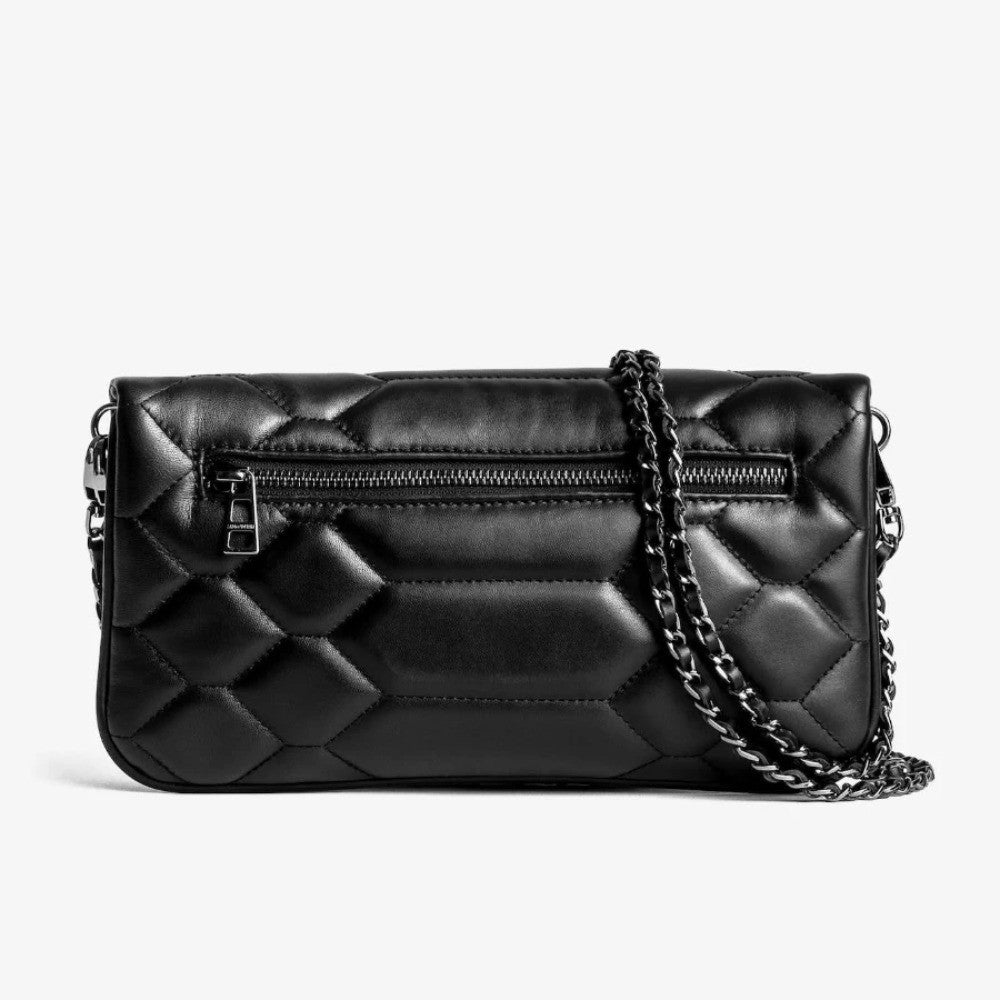 2025 New Women Shoulder Bag Black Embroidery Vintage Luxury Design Casual Wing Bag