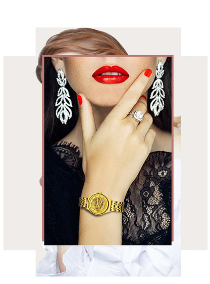 2024 Diamond Steel Skeleton Dial Golden Phoenix Women Fashion Automatic Watch Luxury Waterproof Mechanical Girl Wrist Lady Clock