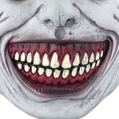 Scary Demon Halloween Mask Creepy White Face Cover Cosplay Prop for Haunted House Horror Party Costume Dress Up