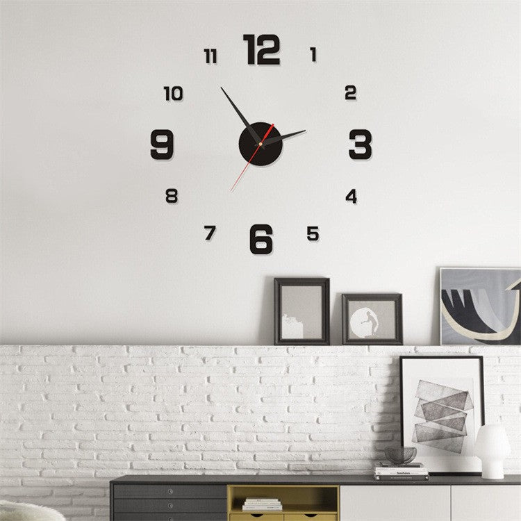 2025 3D Creative Frameless Wall Hanging Clock DIY Wall Stickers Home Mute Digital Clock Living Room Office Wall Decoration