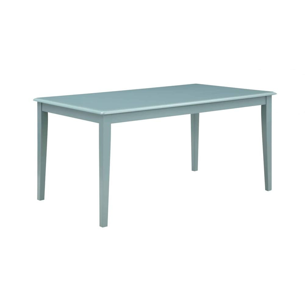 Rectangular Dining Room Table Wood Construction Seats 6 Guests Protective Glides Easy Assembly Indoor Use Warm Aspen Valley