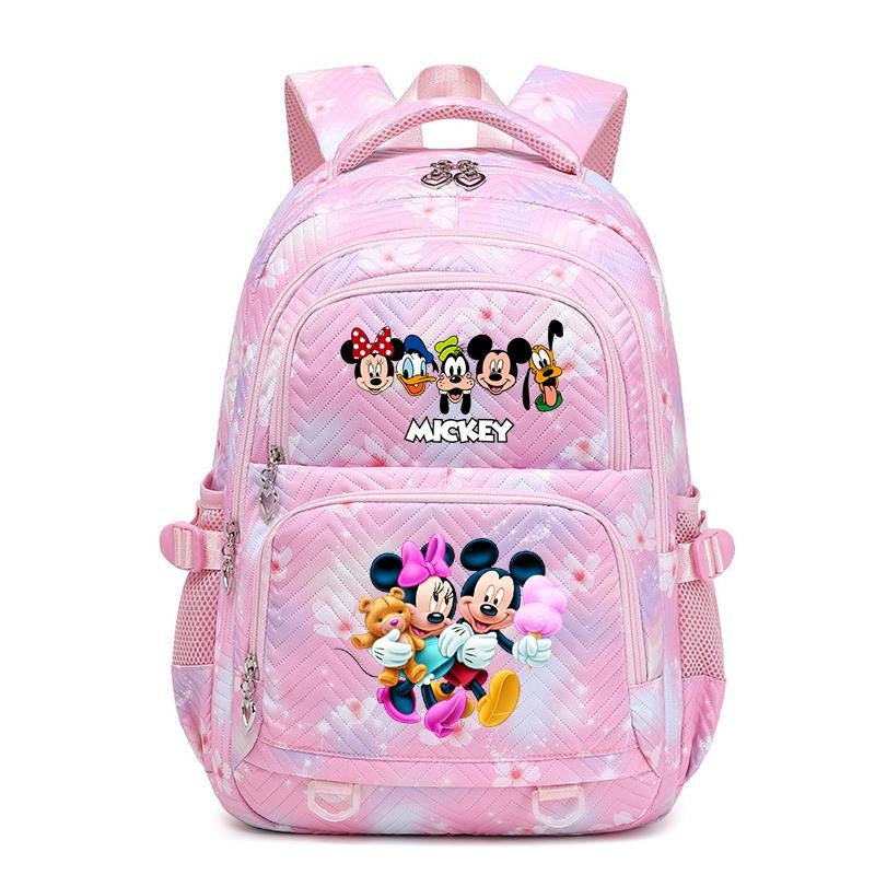 Mochila Mickey Minnie 3 Peças para Meninas e Meninos com Lancheira e Estojo, Mochila Escolar Fofa para Ensino Fundamental e Médio, Presente de Natal