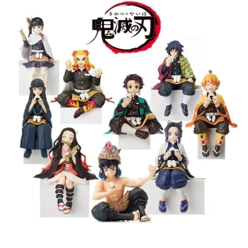 Demon Slayer Bonecos de Anime 15cm Modelo Kimetsu No Yaiba Bonecos de Ação Nezuko Zenitsu Giyuu Kyoujurou Mitsuri Brinquedos de Boneca para Crianças