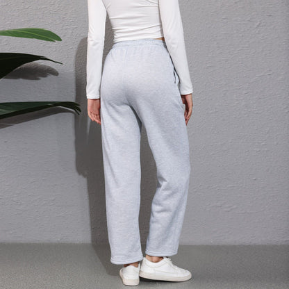 Women’s Fleece Lined Sweatpants Wide Straight Leg Pants Bottom Winter Warm Pants Daily Casual Jogger Sweatpants Sports Trousers
