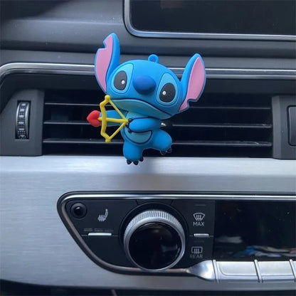 Suporte de Perfume para Carro Disney Stitch Enfeite de Carro Figura de Anime Stitch Clipe de Perfume de Carro Desenho Animado Difusor de Fragrância Brinquedo de Presente para Crianças