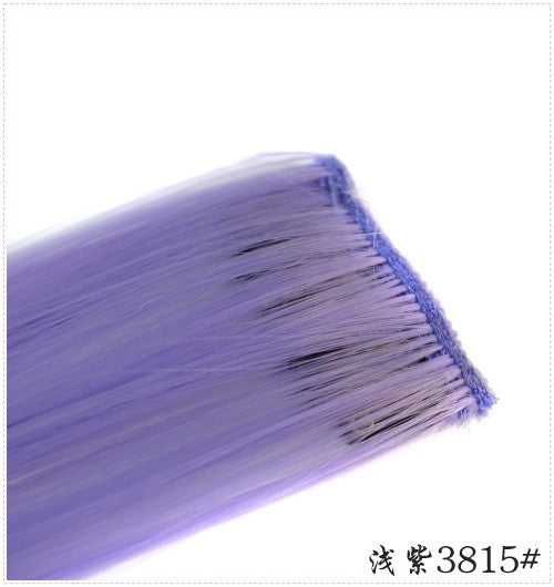 LIHUI Longo Liso Colorido Aplique de Cabelo Extensões de Cabelo com Clipe Mechas Arco-Íris Destaque Cabelo Sintético Rosa em Clipe