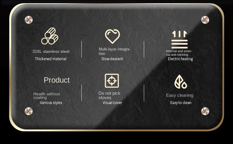 316 Stainless Steel Frying Pan Wok NonStick Pan Fried Steak Pot Uncoated Kitchen Cookware For Gas Stove and Induction Cooker Wok