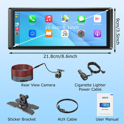 ESSGOO  8.1 inch Car Radio Multimedia Video Player Portable Stereo Wireless Carplay Android Auto For Universal Autoradio GPS WiF
