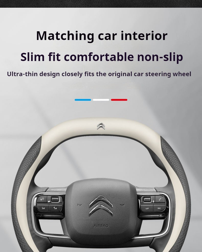 Capa de Volante de Couro para Carro Citroen C1 C2 C3 C4 C5 C6 C4L VTS Berlingo Picasso Aircross Sega Ely See C3-XR Acessórios