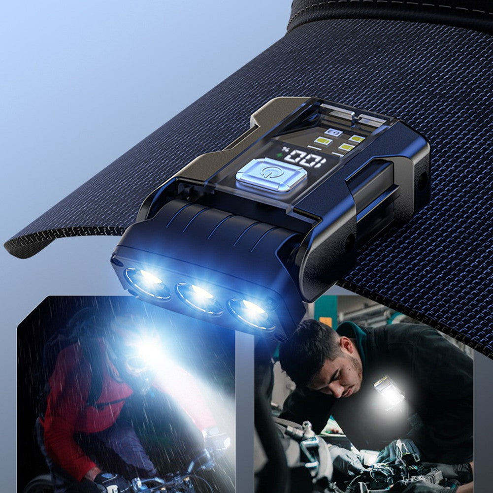 Multifunctional Usb Charging Flashlight Ajustable Mini LED Outdoor Torch Portable Keychain Light Magnetic Camping Warning Lamp