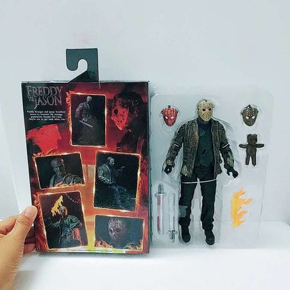 O 13º Brinquedo de Figuras NECA Sexta-Feira 13 Freddy Jason Voorhees Figura de Ação de Sangue Modelo Colecionável do Jason Presentes de Natal Halloween