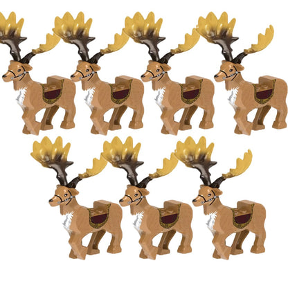 Blocos de Montar Zoológico Medieval Acessórios de Personagens Montarias Animais Cervos Elefantes Camelos Lobos Cavalos de Guerra Tijolos Brinquedos Presentes K080