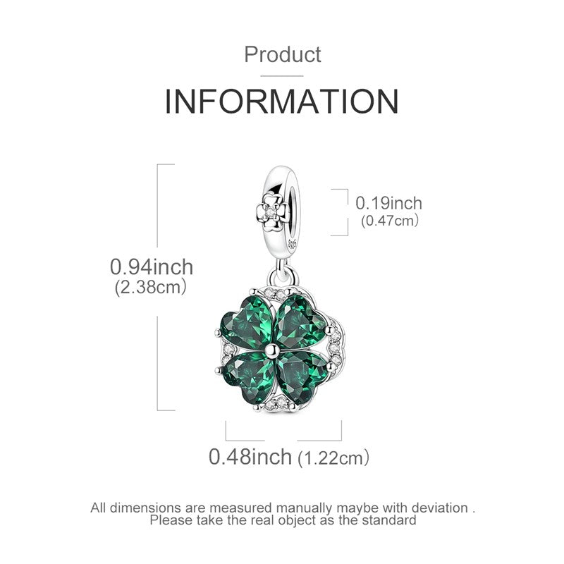 925 Sterling Silver Green Series Flower Tree Apple Pendant DIY Fine Beads Fit Original Charms Bracelet Women Jewelry Diy