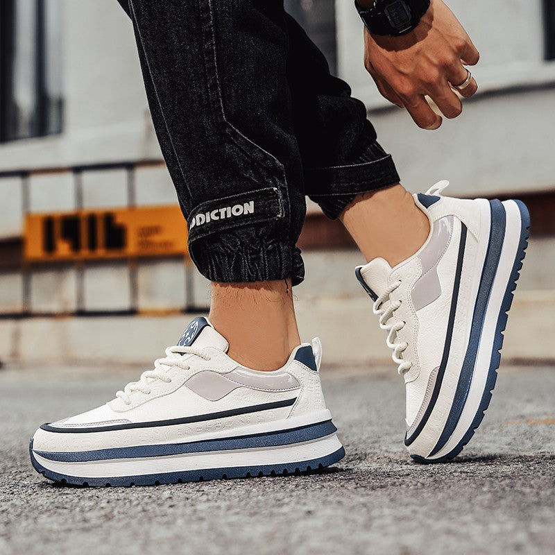 PARZIVAL Men Sneakers Casual Shoes Fashion Outdoor Sports Shoes Runner Tenis Trainer Leather Running Shoes Breathable Men Shoes