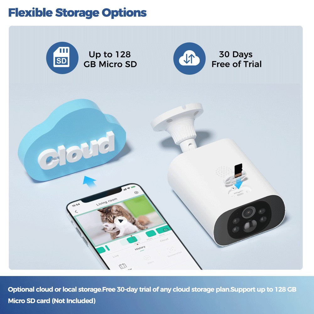 ALEVIO 2.5K Outdoor Solar Camera Wireless Cam WIFI Ultra Standby Time PIR Motion Light Color Night Vision AI Detect Battery Cam