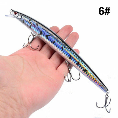 16 Cores 18cm 24g Isca Artificial Minnow Laser Crankbait Dura Isca Artificial Plástico Grande Iscas Artificiais para Pesca Marinha