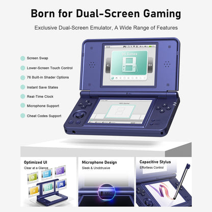 Anbernic RG DS Plus Portable Handheld Game Console Dual Screen 4.3 Inch IPS Retro Gaming Emulator With 4000mAh Battery Streaming