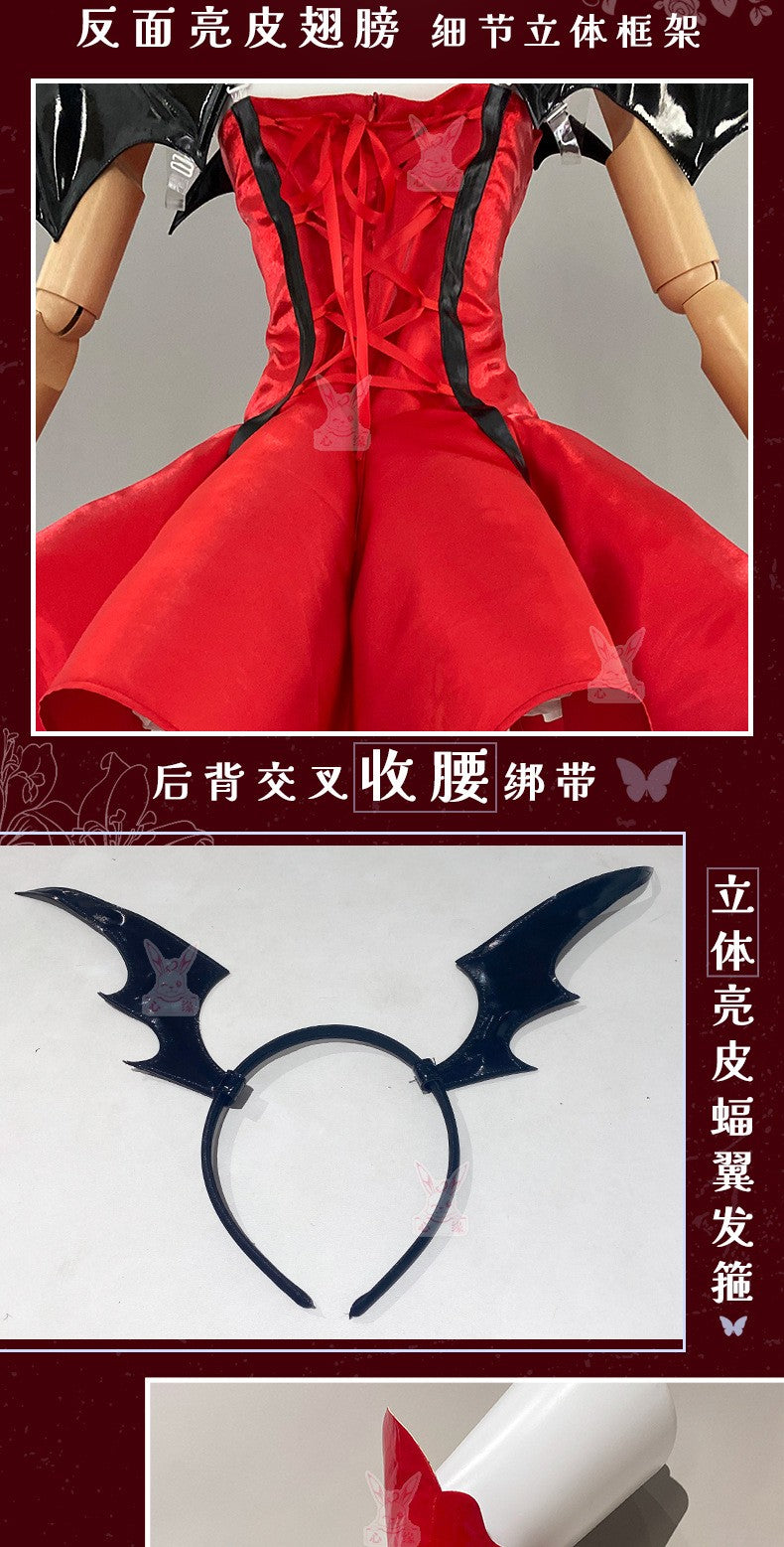 Anime Shugo Chara Tsukiyomi Utau Devil Transformation Cosplay Costume Full Set Women Halloween Cos Outfit With Horns Accessories