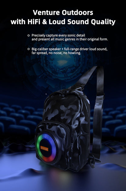 Wireless Bluetooth Speaker Bag Chest Bag for Men Crossbody Bag Waist Bag Hifi Sound Quality Cycling Music Bag Back to School Bag