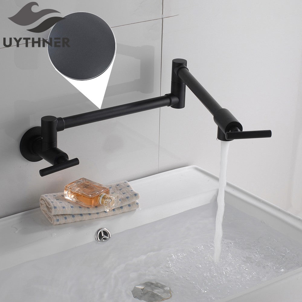 Brushed Gold Rotated Kitchen Sink Faucet Cold Water Tap Brass Basin Sink Swivel Faucets Wall Mounted Faucet