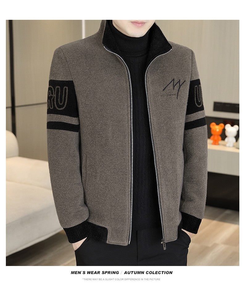Men'S Thicken High collar Jacket Winter Warm Jackets For Men Fleece Long Sleeve Coat Man Casual Coats Men's woolen overcoat