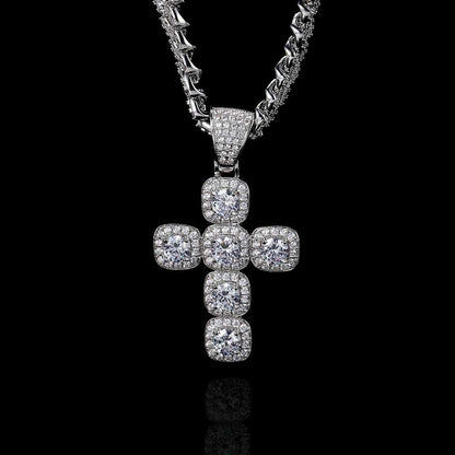 2026 Hip Hop Cross Pendant Necklace for Men 4mm Zircon Tennis Chain Ice Sparkling Necklace for Women Punk Jewelry Fashion Gift